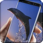 lovely dolphin live wallpaper android application logo